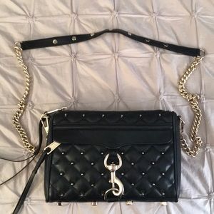 Rebecca Minkoff Mini M.A.C. Black with Gold Studs